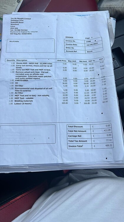 Repair Immediately Major Defects Offside Rear Suspension Component