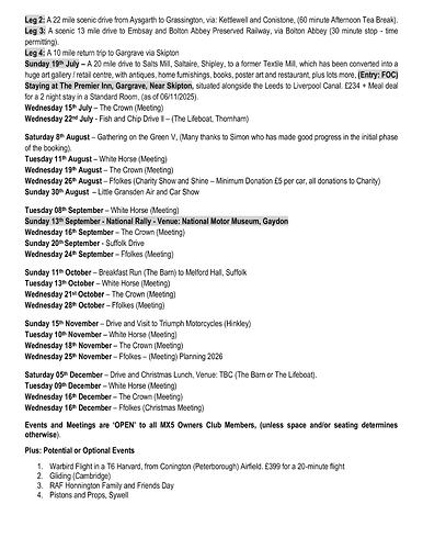 Easter Region - 2026 Schedule of Events (P2)