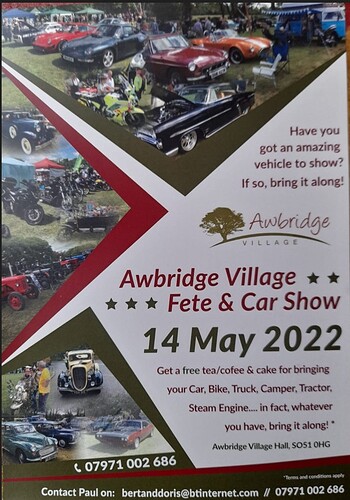 Awbridge Village Fete & Car Show Flyer 2025