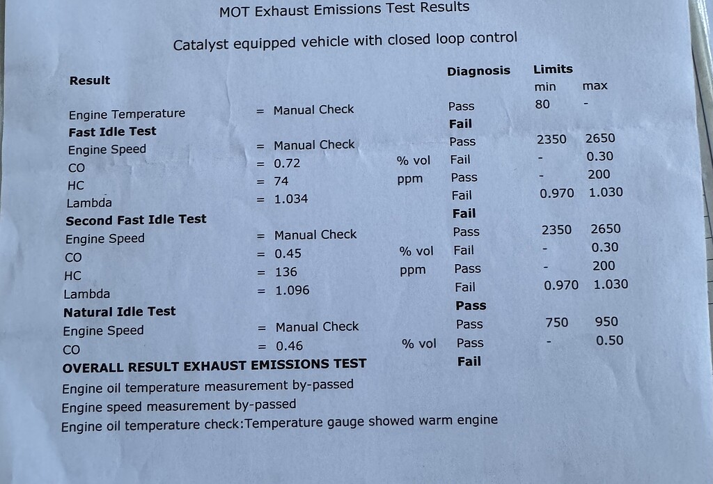 MOT emissions fail - Engine, Transmission, Exhaust etc - MX-5 Owners