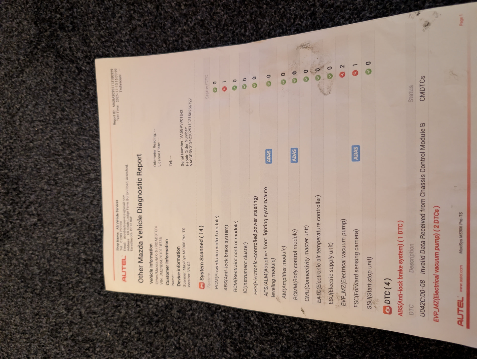 ABS Warning Light Issue - Wheels, Tyres & Brakes - MX-5 Owners