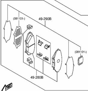 Genuine Mazda MX-5 NC 2005-2015 Front Brake Pad Shim Kit NFY7-33-29ZB